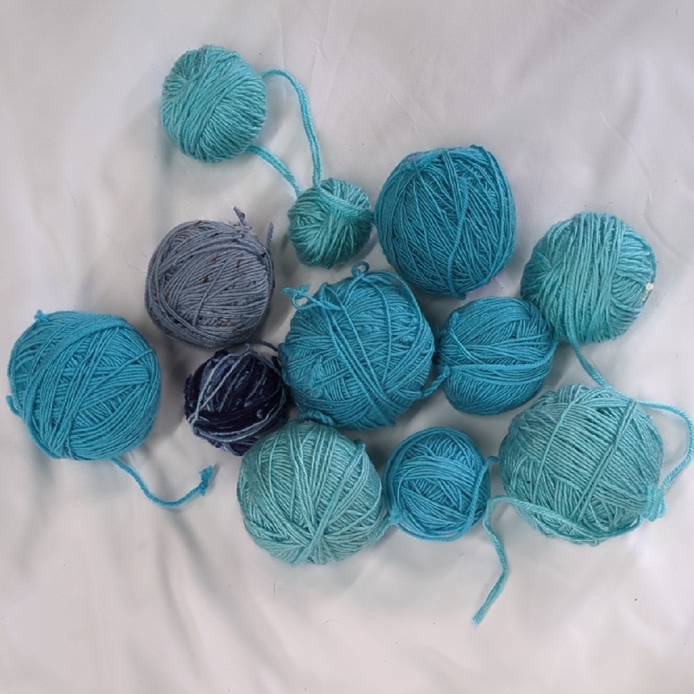 Assorted Blue Yarn Balls